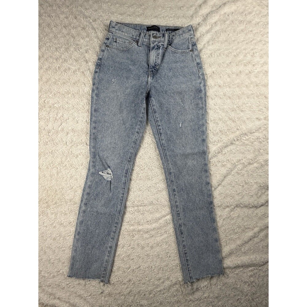 Banana Republic High-Rise Slim Jeans Women’s Distressed Light Wash Blue Denim 25
